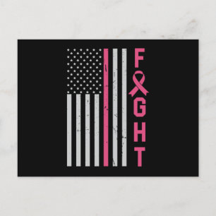 Carte Postale Retro Fight American Flag Sensibilisation au cance