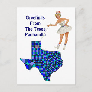 Carte Postale Retro Fun Texas State Map Point Remplacement de ca