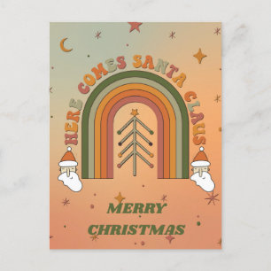 Carte Postale Retro Funky Ici vient Noël au Père Noël