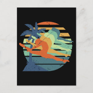 Carte Postale Retro Funny Gymnastic Women Acrobatic Sports Lover