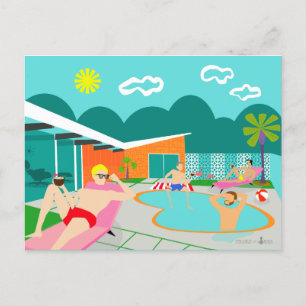 Carte postale Retro Gay Pool Party
