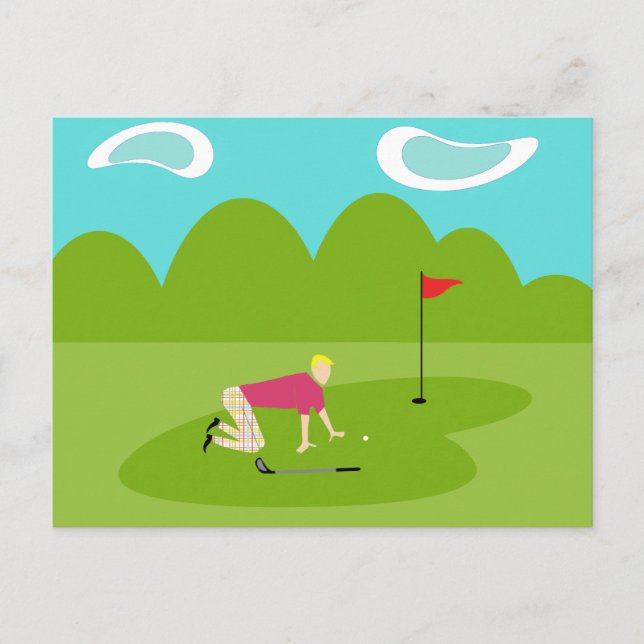Carte postale Retro Golfer (Devant)
