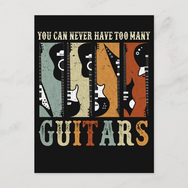 Carte Postale Retro Guitar Collector Guitariste Rock Music Lover (Devant)