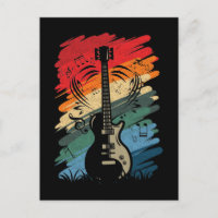 Retro Guitare Notes musicales Musicien Guitariste