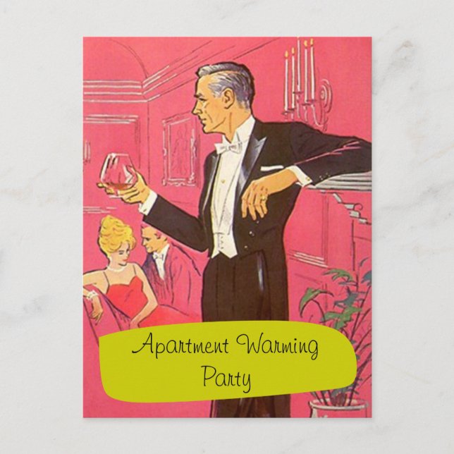 Carte Postale Retro Homme Toast Toasts Fête de cha (Devant)
