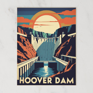 Carte Postale Retro Hoover Dam Engineering Marvel