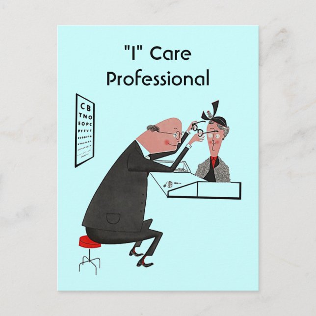 Carte postale Retro "I Care Professional optométri (Devant)