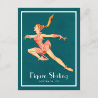 Retro Image of A Figure Skater In A Pink Outfit