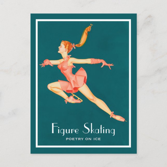 Carte Postale Retro Image of A Figure Skater In A Pink Outfit (Devant)