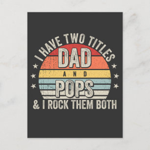 Carte Postale Rétro J'ai Deux Titres Papa et Père