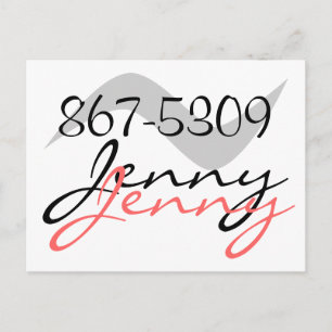 Carte postale Retro Jenny 867-5309 pour un bon app