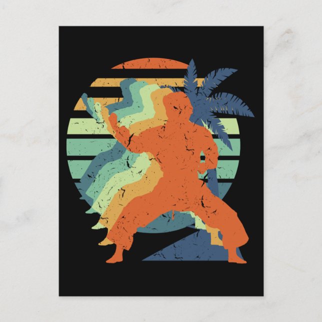 Carte Postale Retro Karate Kung Fu Ninja Arts Martiaux Sportsman (Devant)