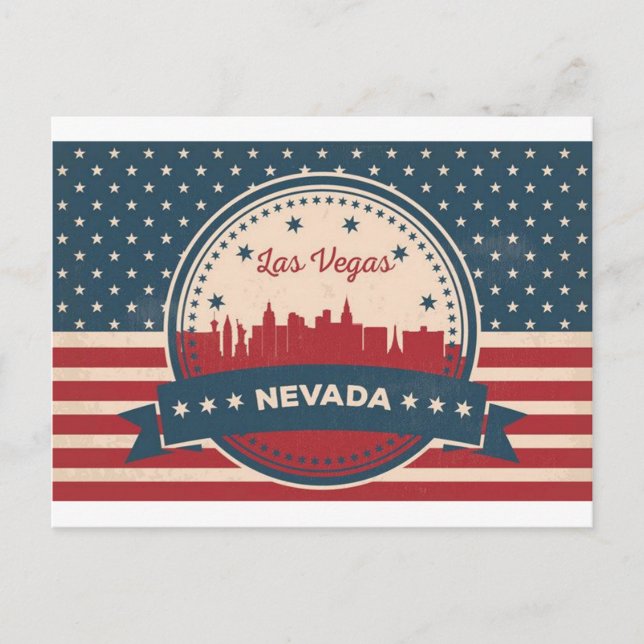 Carte Postale Retro Las Vegas Skyline (Devant)