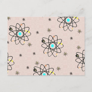 Carte Postale Retro les années 50 Atomic Print Rose Vêtements &