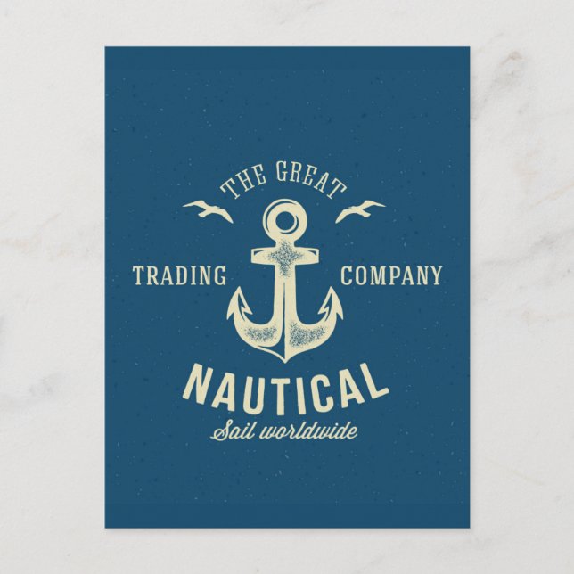 Carte Postale Rétro logo nautique (Devant)