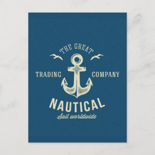 Carte Postale Rétro logo nautique