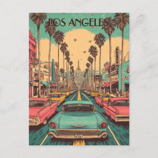 Carte Postale Retro Los Angeles Travel