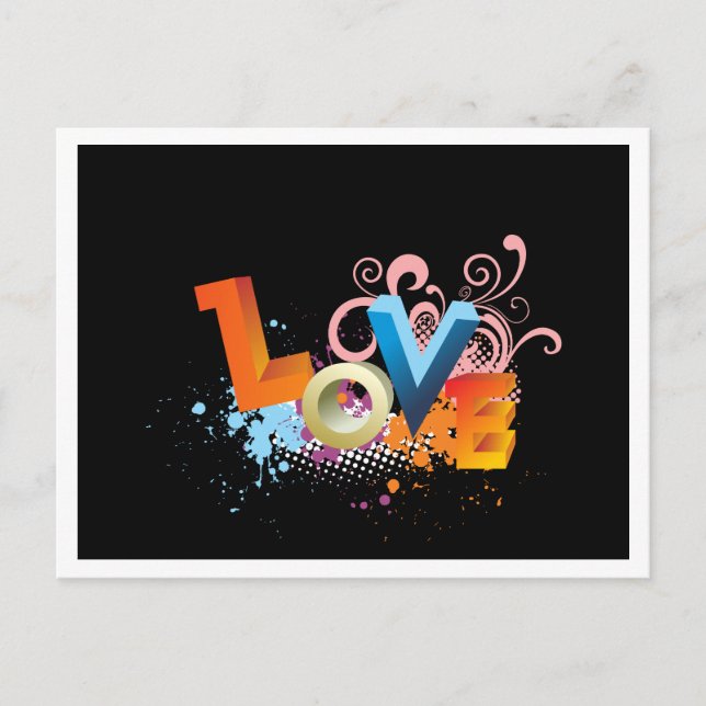 Carte postale Retro Love Black Greeting (Devant)