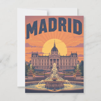 Carte Postale Retro Madrid Travel