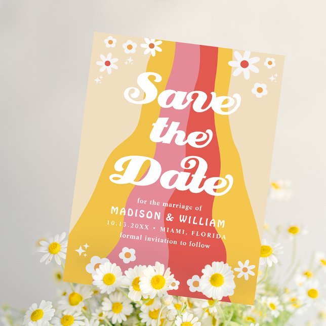 Carte Postale Rétro Mariage Enregistrer La Date (Créateur téléchargé)