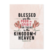 Retro Matthew 5:3 Tulips Aquarelle