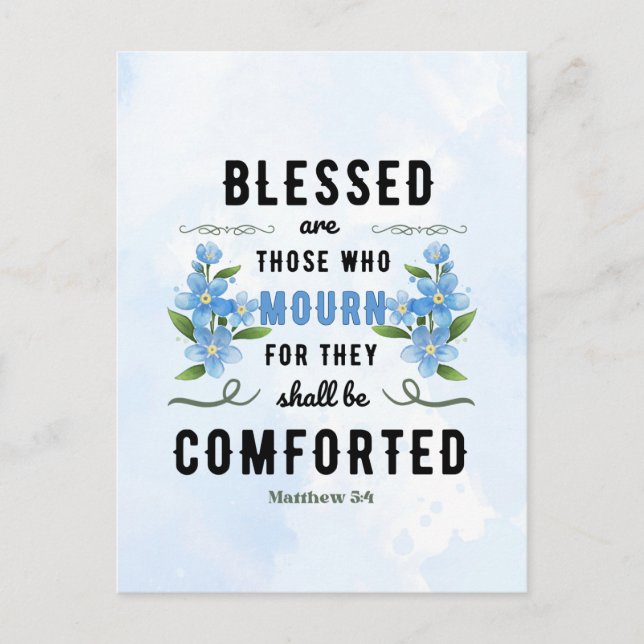 Carte Postale Rétro Matthieu 5:4 Verset biblique (Devant)