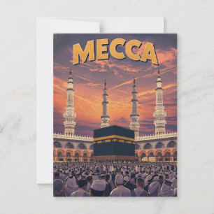 Carte Postale Retro Mecca Travel