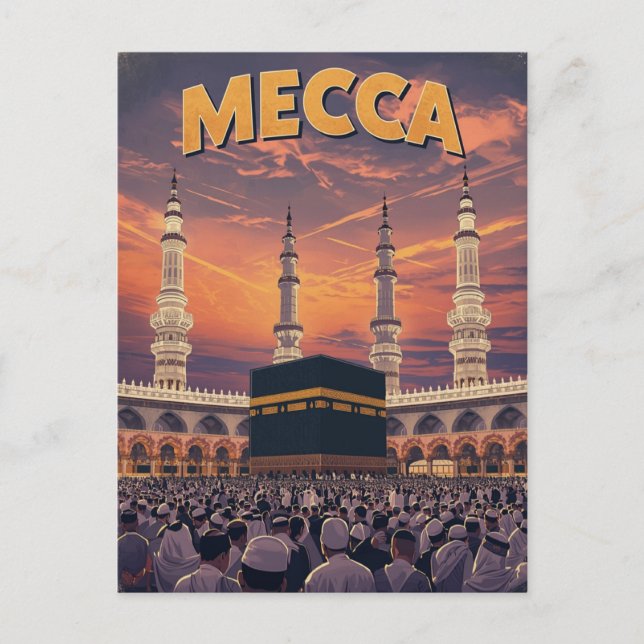 Carte Postale Retro Mecca Travel (Devant)