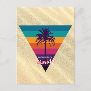 Carte Postale Retro Miami Beach Floride Travel