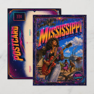 Carte postale rétro Mississippi des années 80