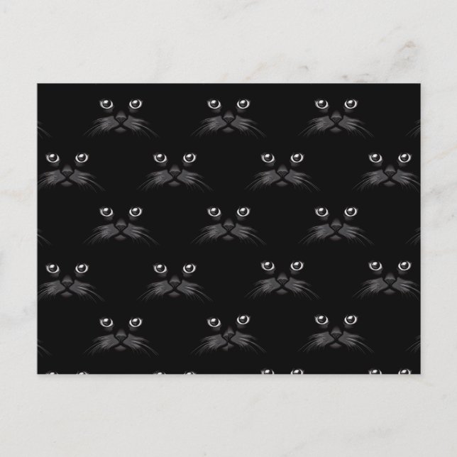 Carte Postale Rétro motif félin magnifique de chat noir (Devant)
