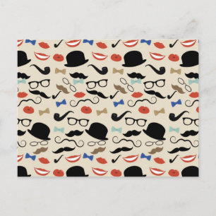 Carte Postale Retro Mustache Moustache Motif
