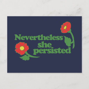 Carte Postale Rétro Néanmoins elle Persistait Red Poppy