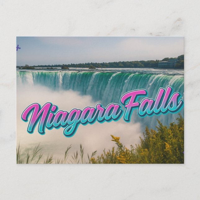 Carte postale Retro Neon Script Niagara Falls Wate (Devant)