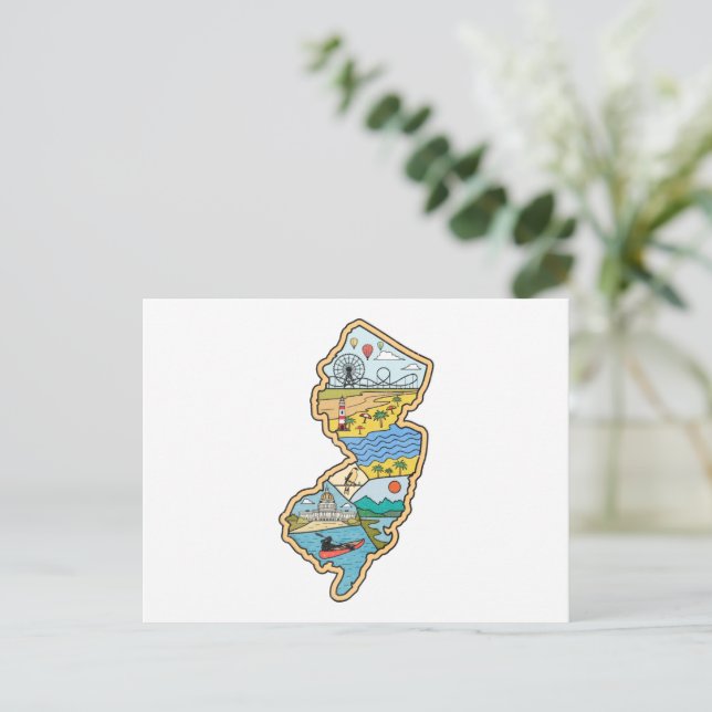 Carte Postale Retro New Jersey Cape May Atlantic City Souvenir (Debout devant)