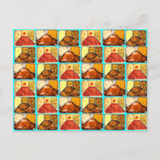 Carte Postale Retro Nouveautés TV Dinners Plateaux