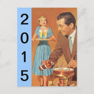 Carte postale Retro Nouvel An Sove Party Vintage