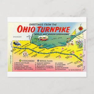 Carte postale Retro Ohio Turnpike