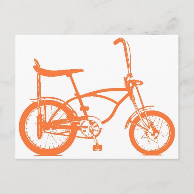 Carte Postale Rétro Orange Krate Banana Seat Bike (Devant)