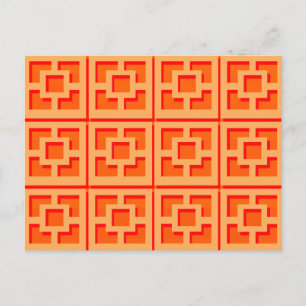 Carte postale Retro Orange Trellis