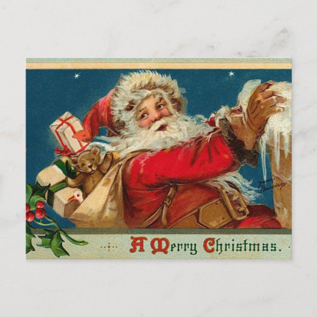 Carte postale Retro Père Noël (Devant)