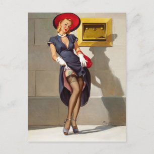 Carte Postale Retro Pin-Up Girl