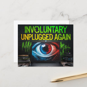 Carte Postale Retro Portable Glitch Involontaire Débranché à nou