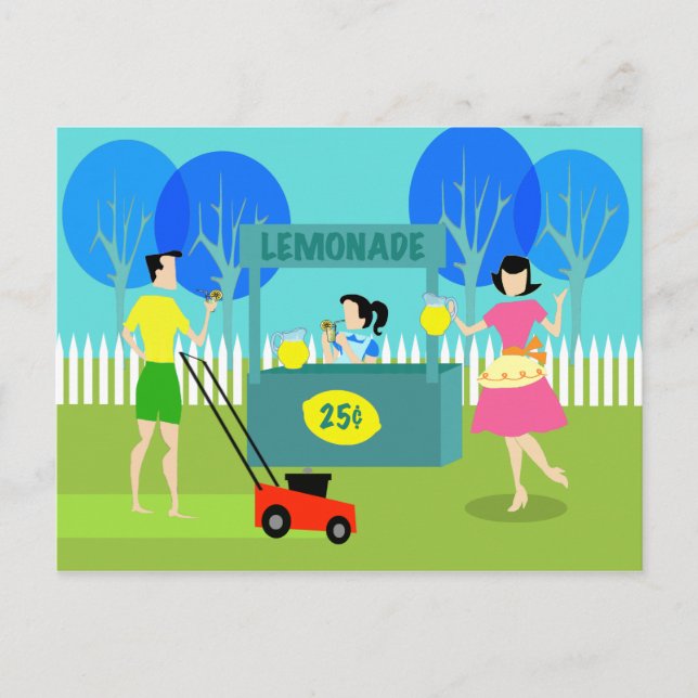 Carte Postale Retro pour Enfants Lemonade Stand (Devant)