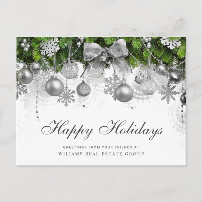 Carte Postale Retro Rustic Christmas Ornament Salutation d'entre (Devant)