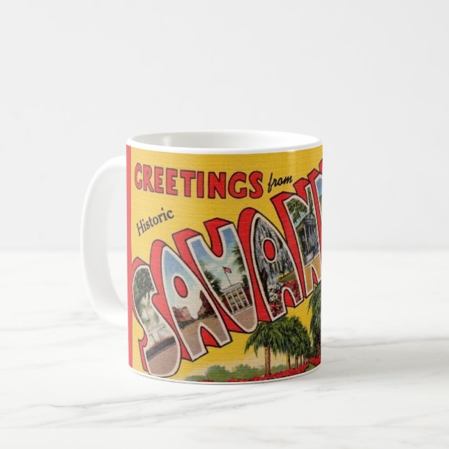 Carte postale Retro Savannah Georgia Mug (Devant gauche)