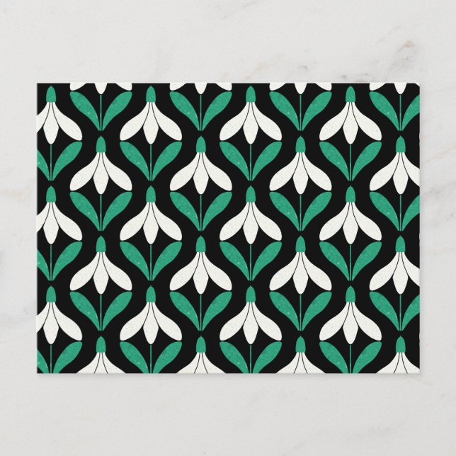 Carte Postale Retro Scandi motif de neige moderne du milieu du s (Devant)