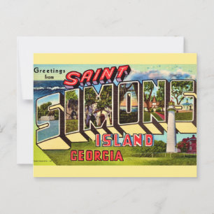 Carte Postale Rétro St Simons Island 