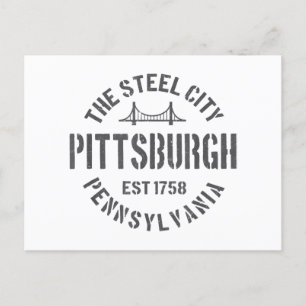 Carte Postale Retro Steel City Pittsburgh Pennsylvania Yinz vint