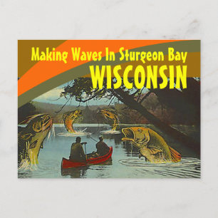 Carte postale rétro Sturgeon Bay Wisconsin Exagéra
